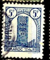 Maroc (Prot.Fr) Poste Obl Yv:219A Mi:203A Tour Hassan Dent.11½ (Beau Cachet Rond) - Oblitérés