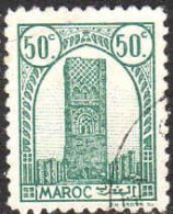 Maroc (Prot.Fr) Poste Obl Yv:207A Mi: Tour Hassan Dent.11½ (Beau Cachet Rond) - Used Stamps