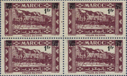 Maroc (Prot.Fr) Poste N** Yv:296 Mi:322 Vallée Du Draa Bloc De 4 - Neufs