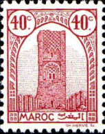 Maroc (Prot.Fr) Poste N** Yv:206 Mi:190 Rabat Tour Hassan Dent 12 G.brillante - Unused Stamps