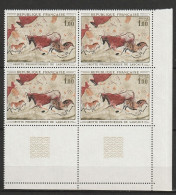 N° 1555 Oeuvres D'Art:  Grotte De Lascaux : Beau Bloc De 4 Timbres Neuf Impeccabe - Ungebraucht