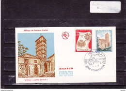 MONACO 1968 ABBAYE DE SUBIACO FDC Yvert 744, 747 - FDC