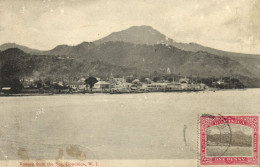 Dominica, W.I., ROSEAU, Panorama From The Sea (1908) Postcard - Dominique