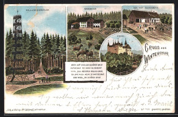 Lithographie Winterthur, Wald & Aussichtsthurm, Bruderhaus, Kyburg  - Other & Unclassified