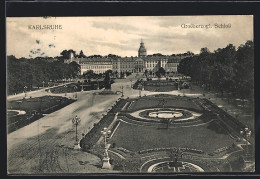 AK Karlsruhe, Grossherzogl. Schloss Mit Anlagen  - Karlsruhe