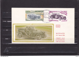 MONACO 1975 Voitures, Rolls Royce, Cord FDC  Yvert 1018 + 1021 - FDC