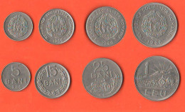 Romanie 5 + 15 + 25 Bani + 1 Lek Anno 1966 România Romania Steel + Nickel Coin - Romania