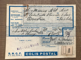 Récépissé Pour L'expéditeur 1948 SNCF Colis Postal - Historical Documents