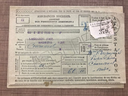 Assurances Sociales Assuré Des Professions Agricoles Attestation De Versement 1939 - Documentos Históricos