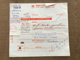 Mandat Carte De Versement à Un Compte Courant Postal LIMOUX 1967 - Documentos Históricos