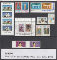 Cyprus Turkey 1976-1998 - EUROPA - Lot Of 7 Issues, MNH** (scan) - Nuovi