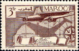 Maroc (Prot.Fr) Avion N** Yv: 47 Mi:180 Fez Marrakech (Thème) - Aviones