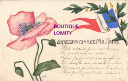 Guerre 1914 1918 Carte Peinte à La Main Par Y. B. Poésie Ce Pavot Rose Va Verser Doux Parfums Et Rêve De Gloire , Dessin - Weltkrieg 1914-18