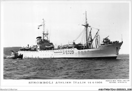 AHGP7-BATEAUX DE GUERRE MARINE CARTE PHOTO-0655 - ITALIE - STROMBOLI ATELIER - A5329 - Warships