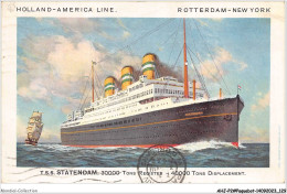 AHJP2-0208 - HOLLAND-AMERICA LINE - ROTTERDAM-NEW YORK - T S S STATENDAM - 30000 TONS REGISTER - 40000 TONS DISPLACEMENT - Paquebote