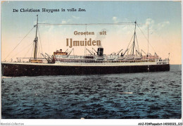 AHJP2-0205 - DE CHRISTIAN HUYGENS IN VOLLE ZEE - GROETEN UIT IJMUIDEN PAQUEBOT HOLLANDAIS - Paquebote