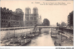 AHYP10-0812 - BATEAUX - PARIS - VUE SUR LE CANAL VERS NOTRE-DAME - Autres & Non Classés