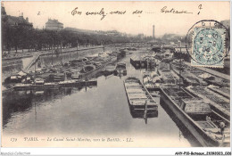 AHYP10-0798 - BATEAUX - PARIS - LE CANAL SAINT-MARTIN - VERS LA BASTILLE - Autres & Non Classés