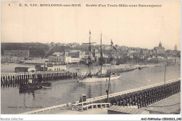 AHJP9-1028 - BOULOGNE-SUR-MER - SORTIE D'UN TROIS-MATS AVEC REMORQUEUR - Zeilboten