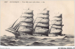 AHJP8-0994 - DUNKERQUE - TROIS MATS TOUTES VOILES DEHORS - Sailing Vessels