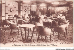 AHJP6-0744 - INTERIEUR DE L'ILE DE FRANCE BIBLIOTHEQUE DES 1RER CLASSES - Steamers