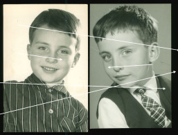2x Orig. Foto AK 60er Jahre Hübscher Junge, Portrait, Sweet Smiling Young Boy, Schoolboy, Portrait - Personnes Anonymes