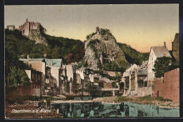 AK Oberstein A. D. Nahe, Ortspartie Mit Blick Zur Ruine  - Sonstige & Ohne Zuordnung