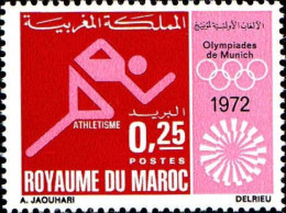 Maroc Poste N* Yv: 642 Mi:708 Munich Athletisme (points De Rouille) - Marokko (1956-...)
