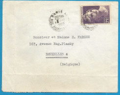 FRANCE - Marianne De Gandon - N°731 25frs Violet Sur Lettre De Paris à Bruxelles De 1958 - 1945-54 Marianne (Gandon)