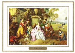 *CPM Double - Réunion Devant Le Mur Du Parc - Peinture De J.B. PATER - Carte De Vœux - Malerei & Gemälde