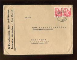 "FRANZOESISCHE ZONE-WUERTTEMBERG" 1947, Brief MeF Stegstempel "Biberach" (L2111) - Württemberg