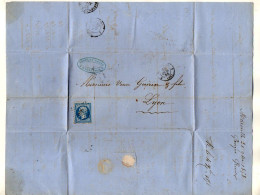 TB 4821 - 1858 - LAC - Lettre De M. Georges GRUIS à MARSEILLE Pour M. Veuve GUERIN & Fils à LYON - 1849-1876: Klassik