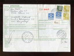 "DAENEMARK" 1988, Auslandspaketkarte Nach Deutschland, Frankatur ! (L2114) - Briefe U. Dokumente