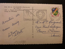 CP COL DE LA COLOMBIERE TP ALGER 0,15 OBL.MEC.17-8 1961 ANNEMASSE HAUTE SAVOIE (74) CENTRE HORLOGER TOURISTIQUE CLIMATIQ - Mechanical Postmarks (Advertisement)