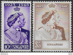 1948 Singapore Royal Silver Wedding MNH SG N. 31/32 - Other & Unclassified