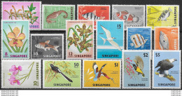 1962-66 Singapore Birds, Fish, Flowers 15v. MNH SG. N. 63/77 - Other & Unclassified