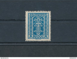 1923-24 AUSTRIA, N. 320 - 2000 Kr Azzurro, Allegorie Valori Complementari Dentellati 12 ½ , 1 Valore - MNH** - Otros & Sin Clasificación