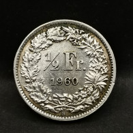 1/2 FRANC SUISSE ARGENT 1960 B BERNE HELVETIA DEBOUT / SWITZERLAND SILVER - 1/2 Franc