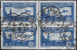 France 1930 Y&T PA 6, Bloc De 4. Voir Scan... - 1927-1959 Matasellados