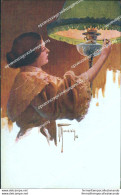 Cb395 Cartolina Art Deco Donnina Lady Donna Cupido Illustratore Artist Marchisio - Autres & Non Classés