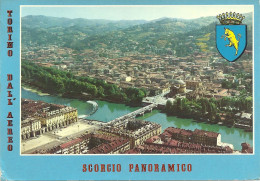 *CPM - ITALIE - PIEMONT - TURIN - Scorgio Panoramico - Vue Aérienne - Blason - Multi-vues, Vues Panoramiques