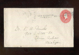 "USA" 1901, Ganzsachenumschlag Ex NEW BRIGHTON, Stempel ! (L2122) - 1901-20