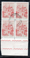 ITALIA REPUBBLICA ITALY REPUBLIC 1974 ARTE NORMANNA ART IN SICILIA LIRE 50 QUARTINA USATA BLOCK USED OBLITERE' - 1971-80: Oblitérés