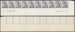 Allemagne 1947 (SAAR) - Timbres Neufs. Mi Nr.: 226 II. Yvert Nr.: 216. Bande De 10 Avec Coin Date .... (EB) AR-02941 - Unused Stamps