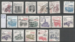 USA 1987/88 Transportation Series - Coil - SC. # 2252/2266 Cpl 16+1v Set Good/VFUsed - Really Used And Cancelled By USPS - Variétés, Erreurs & Curiosités