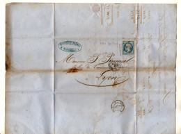 TB 4823 - 1855 - LAC - Lettre De M. MAIFFREDY Frères à MARSEILLE Pour M. PERRONCEL à LYON - 1849-1876: Klassik
