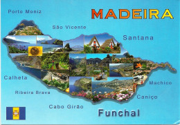 *CPM  - PORTUGAL - Madeira - Carte De L'Ile - Multivues - Madeira