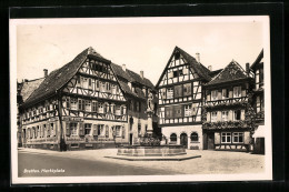 AK Bretten, Marktplatz Mit Hotel Krone  - Bretten