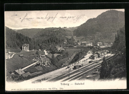 AK Triberg, Bahnhof Aus Der Vogelschau  - Triberg