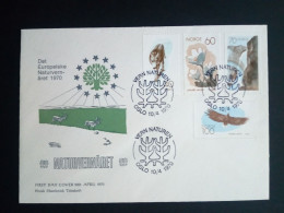 NORWEGEN MI-NR. 602-605 FDC MITLÄUFER 1970 NATURSCHUTZJAHR WOLF SEEADLER - Europese Gedachte